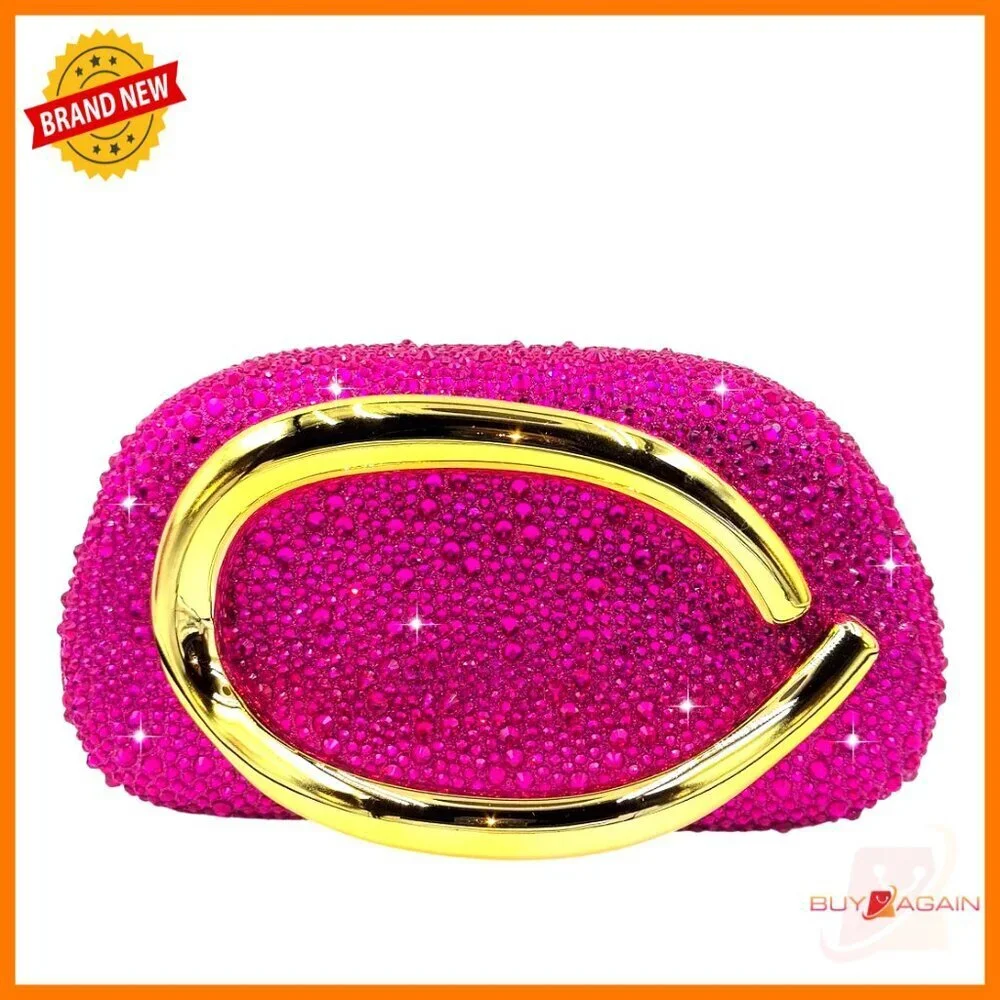 Mini Rhinestone Clutch Evening Bag with Detachable Chain Straps